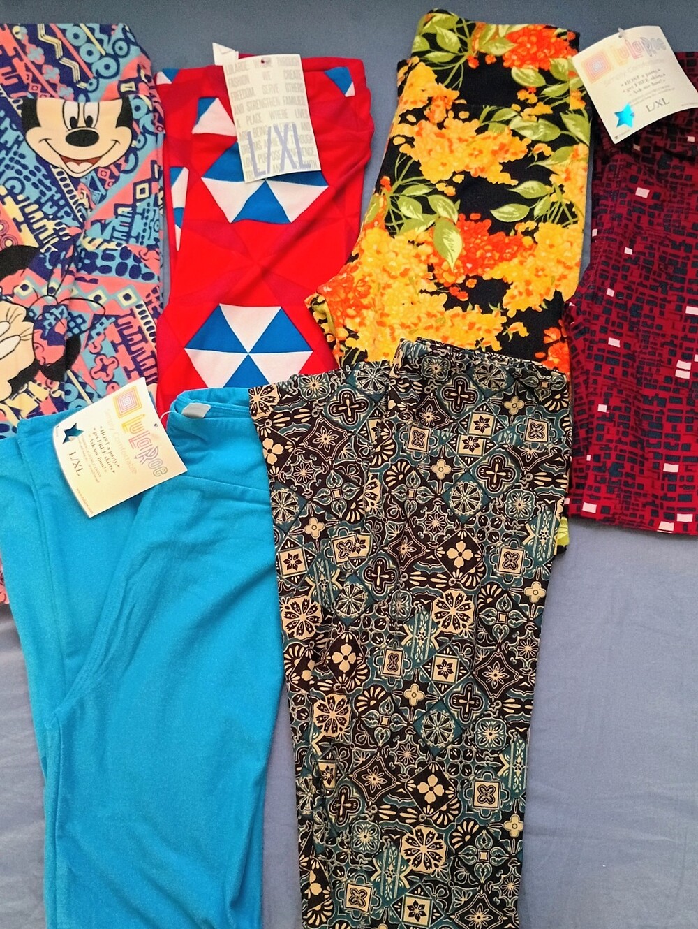 6 Lularoe Girls Leggings Size 10/12